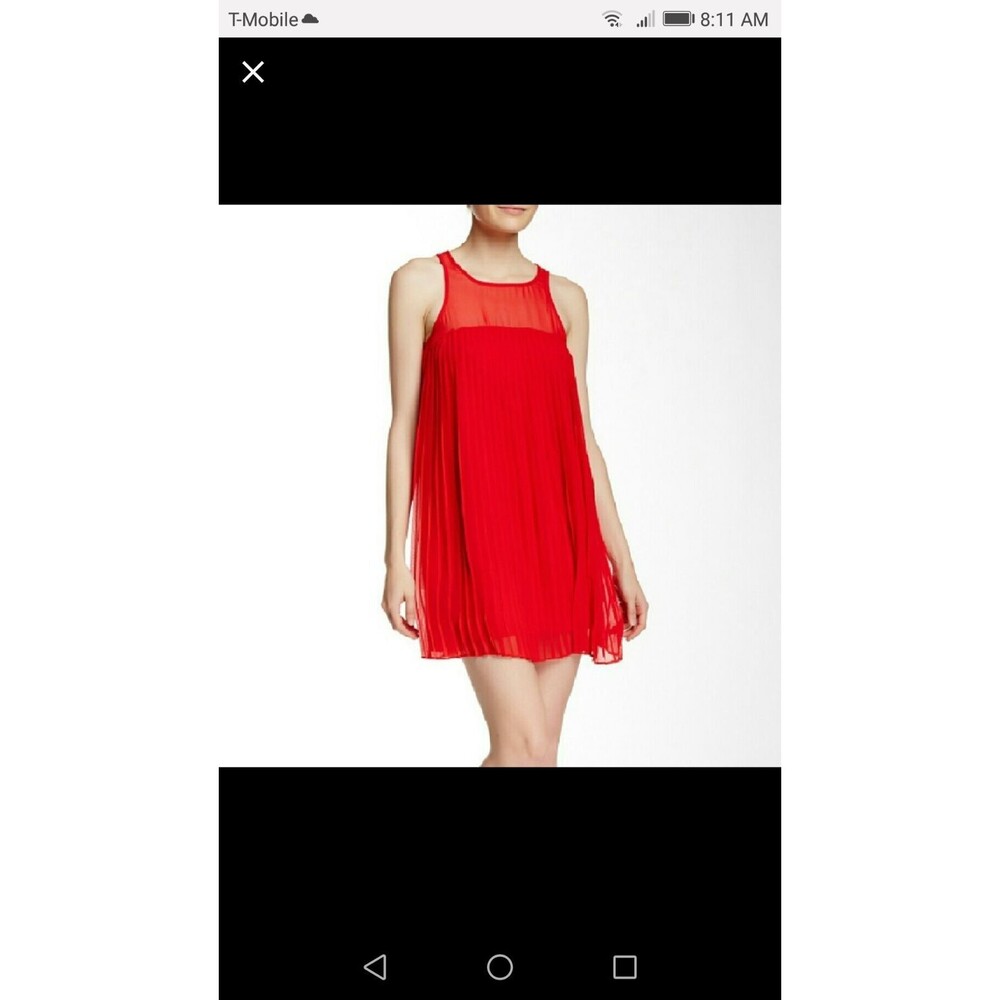 New Socialite Accordion Sleeveless Shift Dress Red Maternity Photoshoot sz Large